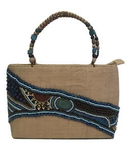 Cebu Signature Art Collection Handcrafted Natural Beaded Satchel Women Purse  - Picture 1 of 12