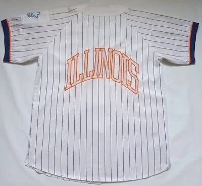 Vintage Rare Fighting Illini Starter Baseball Style Jersey Size L - Image 1 of 4