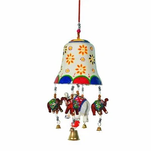 KKSM Decorative Bell Elephant Wall & Door Hangings with Beads & Bell String - Bild 1 von 5