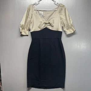 Womens Suzi Chin for Maggy Boutique Beige Black Dress sz 6 - Picture 1 of 7
