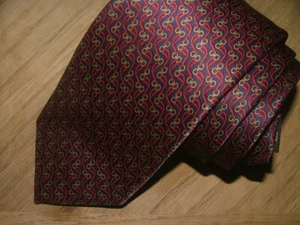 MENS TIERACK TIE 100% SILK RED BLUE GEOMETRIC #0064 - Picture 1 of 5
