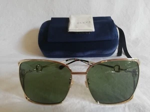Gafas de sol GUCCI GG 1020S 003 61 16 135 Cat.3 dorado verde. Hecho en Japón. ¡NUEVO! - Imagen 1 de 12