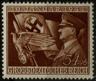 III REICH, ADOLF HITLER WITH FLAG, MICHEL # 865, YEAR 1944, MNH, LOT 3177 - Image 1 of 3