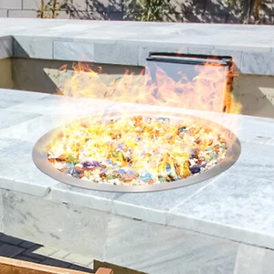 VEVOR 12 inch Round Drop-in Fire Pit Pan Stainless Steel Fire Pit Burner Kit - Picture 1 of 12