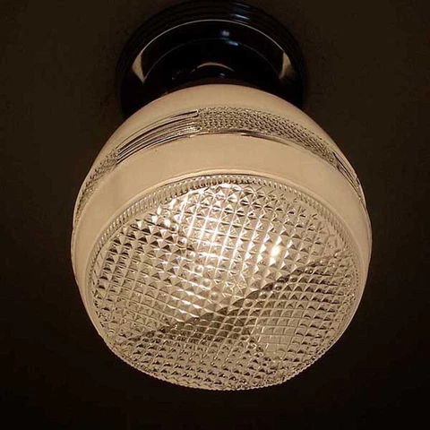 125a Antique vintage 40's 50's aRT Deco Ceiling Light Lamp Fixture bath  kitchen Cover