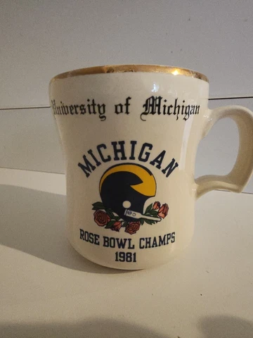 Vtg 1981 University of Michigan Wolverines Rose Bowl Mug Cover