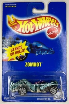 Hot Wheels #224 1991 zombot cromado verde con pistola rosa nuevo en tarjeta Foto 1 de 2
