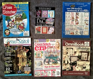 Lot of 6 Cross Stitch Books & Magazines HOLIDAY Butterflies BORDERS Bookmarks - Picture 1 of 3