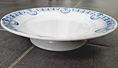 Ancien COMPOTIER à Frise bleue en Faïence de LUNEVILLE K & G - Modèle Luciole - Photo 1/4