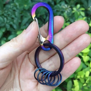 EDC Aleación Titanio Llavero Mosquetón Llaveros Rápido Colgante Linterna Hebilla - Imagen 1 de 10