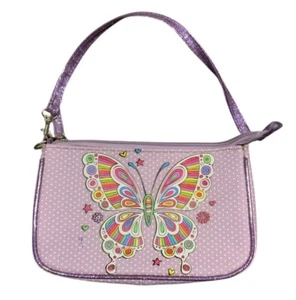 Butterfly Purse Handbag Purple Sparkle Zipper Little Girls Purse - Picture 1 of 10