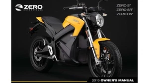 2015 Zero S, Zero SR and Zero DS Motorcycle Maintenance & Owners Manual Reprint - Foto 1 di 6
