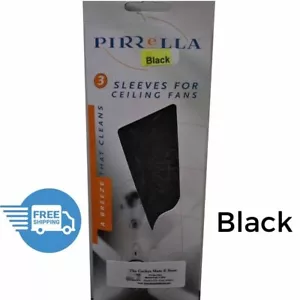 Ceiling Fan Sleeves / Socks Pirrella Fan Blade Covers BLACK 3 Pk Catch Dust - Picture 1 of 6