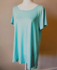 Teal Lilly Pulitzer L Large Cotton Light Scoop Neck Tee Shirt Top NEW Turquoise - Picture 1 of 5