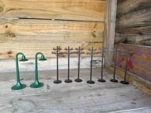 VINTAGE 6 MARX Toy Train Accessories 7- Telephone Poles Plastic 2- Light Poles - Picture 1 of 13