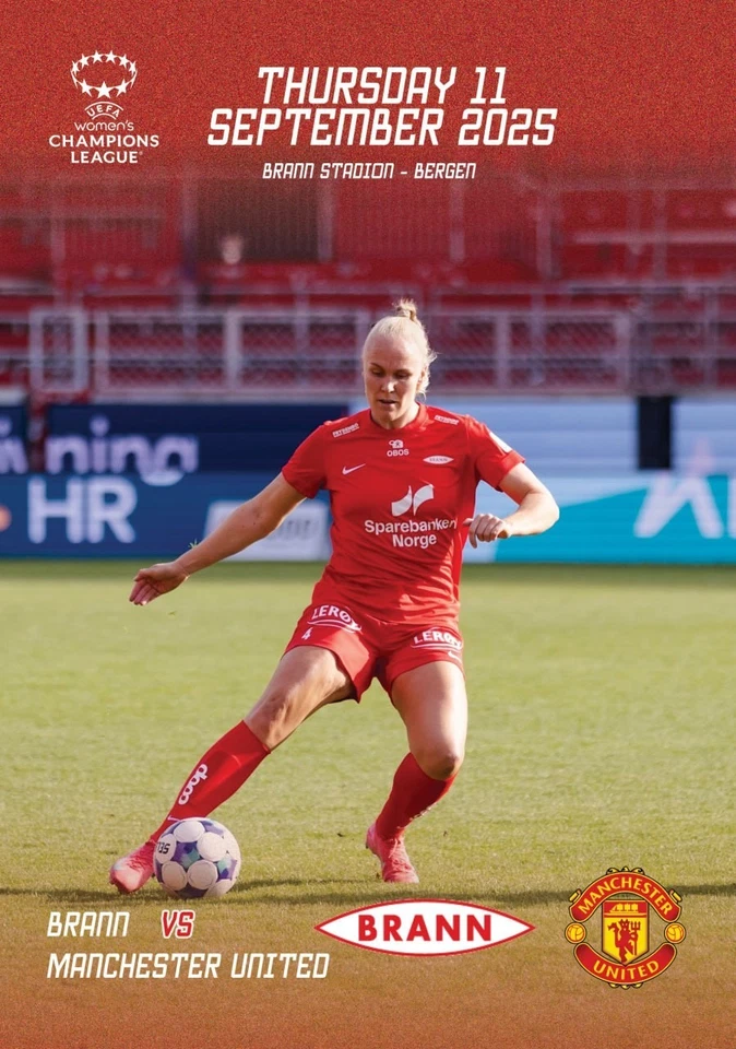 BRANN Norway v MANCHESTER UNITED England 11 September 2025 WOMENS CHL FAN edit - Image 1 of 1