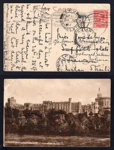 Postal GB 1928 enviada a Johor Bahru FMS Malaya. Marca de franqueo debido a impuestos - Imagen 1 de 3
