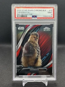 2024 Topps Chrome Black Star Wars Chewbacca Red Refractor /5 PSA 9 - Picture 1 of 2
