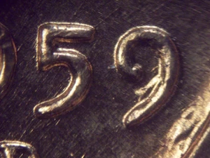 1959 D WRPM 003 Lincoln Cent Re Punched Mint Mark BU - Picture 1 of 6