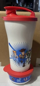 Tupperware NEW Disney #1 TOY STORY 28 Oz Tumbler Cup Glass Pour Spout+Blue Snack - Picture 1 of 21