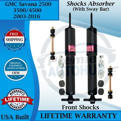 KYB OEM Front Shocks W/ Sway Bar For 2003-2016 GMC Savana 2500/3500/4500 10yr Wa - Image 1 of 4