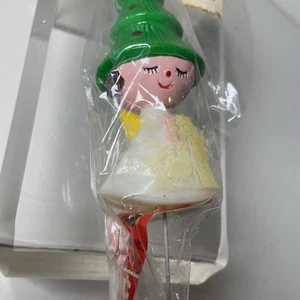 Vintage Plastic Angel Christmas Tree Hat Blow Mold MCM Ornament L&R NIP  - Picture 1 of 14