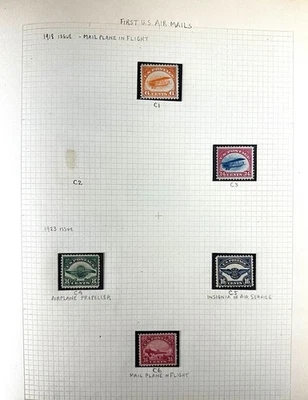 US First Air Mail Stamps Early Stamps Colonial Stamps Album MNH MH USED ETC - Image 1 of 4