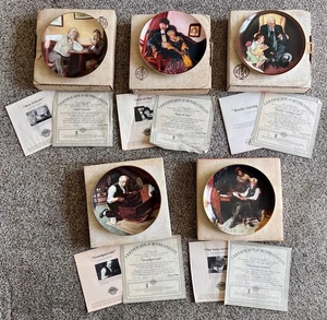 Placas de coleccionista Knowles Norman Rockwell 5 con certificado de autenticidad y cajas Bradex serie 84-R70 - Imagen 1 de 10