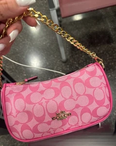 Coach CR290 Cherry Print Pink Teri 2Way Shoulder Bag Canvas Leather - Bild 1 von 5