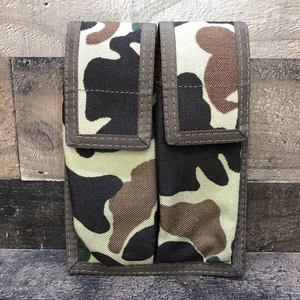 Vintage Double Camo Hunting Belt Pouch For Duck Calls Choke Tubes Magazines - Picture 1 of 7