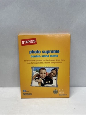 STAPLES Photo Supreme 8.5 x11 Double-Sided Matte 50 Sheets (New) 564121 Sealed - Image 1 of 3
