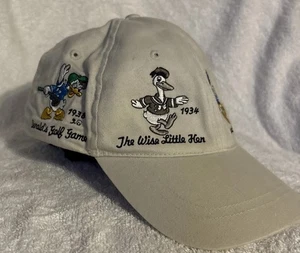 Disney Donald Duck Mütze Kappe Riemen hinten weiß bestickt Walt Disney World gebraucht - Bild 1 von 11