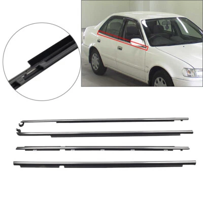 4pcs Window Weatherstrip Seal Belt Moulding For Toyota Corolla 1995-2002 Foto 1 de 4