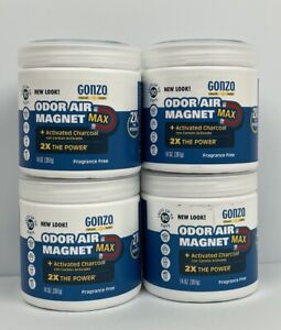 4 x Gonzo Natural Magic - Odor Air-Magnet MAX w/ Activated Charcoal - 14 Oz Ea.
