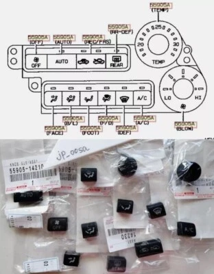 Toyota Genuine OEM Supra JZA80 MKIV A/C Climate Control Heater Button & Knob LHD - Image 1 of 4