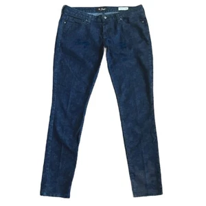 Guess Womens Maxine Jeans Low Rise Jegging Floral Dark Wash Size 32 - Picture 1 of 7