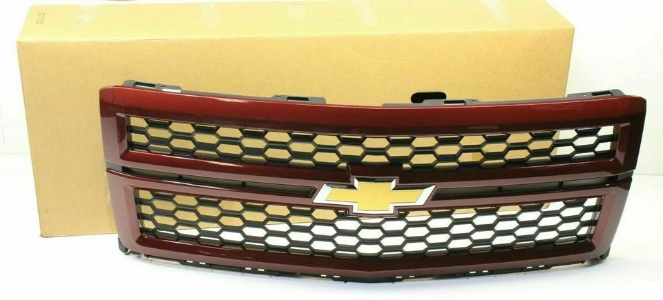 2014-2015 Chevrolet Silverado 1500 Front Grille Ruby Metallic 23194170 OEM - Image 1 of 4