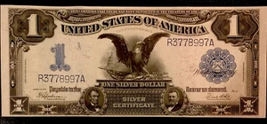 1899 Silver Certificate One Dollar Note Excellent Condition Black Eagle Design - Picture 1 of 2
