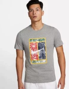 Nike Dri-FIT Nike Court Men Tennis Tee T-Shirt Grey DZ2637 063 (Large) - Picture 1 of 2