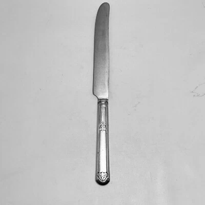 Florentine Dinner Knife Silverplate Glossy 9 3/8 Art Deco Flatware - Image 1 of 4