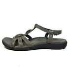 Taos Sandals Flats Shoes Taupe Gray Leather Adjustable Casual Womens 7 