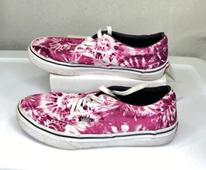Vans Classic Womens Size 5 Dark Pink Tie Dye Lace Up Sneaker Skate Shoes - Picture 1 of 7