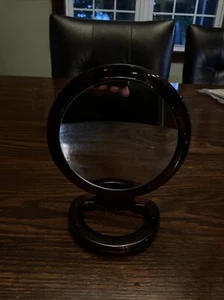 Vintage Faux Tortoise Shell Goody Hand Held Mirror 6” x 8" - Picture 1 of 7