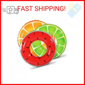 Fruit Pool Float, Watermelon Orange Lemon Swim Tube Ring, Inflatable Swim Pool P - Picture 1 of 1
