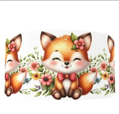 3" Fox baby garden flower Grosgrain Ribbon 5 yards Hair bow ribbon 1272500 - Image 1 of 2