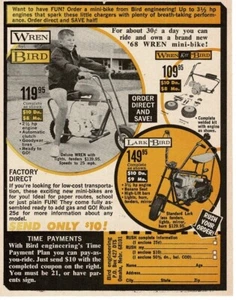 1968 WREN Mini Bike Kit BIRD Engineering Omaha Nebraska Vintage Print Ad 2 - Picture 1 of 1