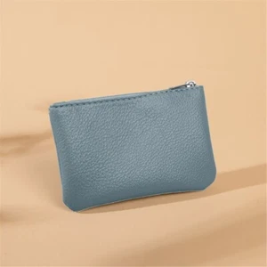 Compact Coin Purse Bag for Cards Coins and Keys PU Leather Zipper Organizer - Picture 1 of 12
