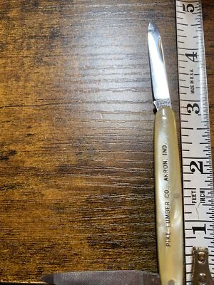 Cuchillo de dos hojas Schrade Walden NY-Gentleman’s-Adv. Pine Lumber Co. Akron, in. Foto 1 de 4