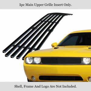 For 2009-2014 Dodge Challenger Upper Stainless Black Billet Grille Grill Insert - Picture 1 of 7