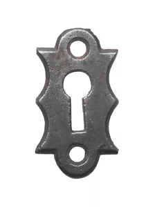 Vintage 1.875 in. Black Cast Iron Door Keyhole Cover Plate - Picture 1 of 2